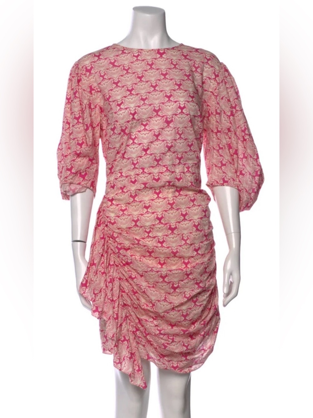 RHODE Pink and Cream Printed Mini Dress